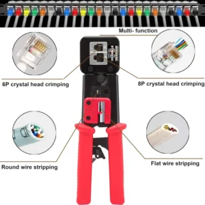 RJ45 Crimp Tool Kit: Pass-Through & Legacy Ethernet Crimper