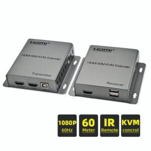 HDMI 60M KVM Extender HDMI USB extender over cat5e/6 1080P 4K USB HDMI KVM extender splitter with HDMI loop for mouse keyboard