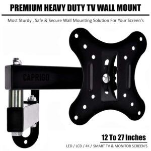 Heavy Duty TV Wall Mount Stand for 12 to 27 Inch LED/LCD/Monitor Screen’s, Full Motion Rotatable Universal TV & Monitor Wall Mount Bracket with...