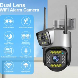 4G PTZ Dual Lens SIM IP Camera Smart Home Security with AI Detection