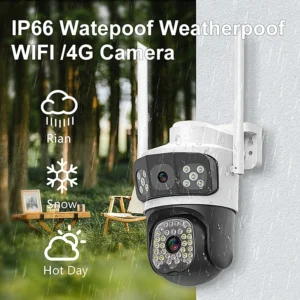 4MP UHD V380APP IP Camera 3 Views WIFI Dual-Camera Lens System PTZ Home Security Camera CCTV Camera P2P Speed Dome Camera