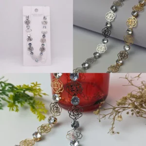 Antique Silver Flower Anklet Bracelet - Elegant Foot Jewelry for Women - Tassel Chain Design - Perfect Beach Accessory for Barefoot Sandal Look