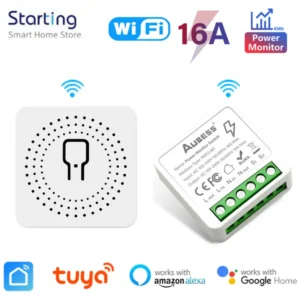 Smart wifi switch for electric gate door lock - only switch lock not include - 220V - share with family - timer & schedule EweLink Mini Wifi Smart Switch Light - 16A 2 Way Module On Off Breaker - Wireless Remote Voice Timer Timing App - for Google Home AI
