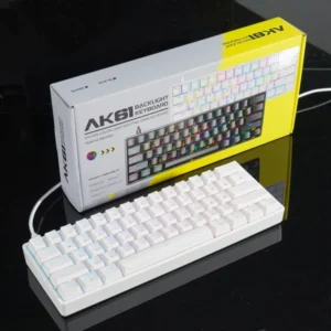 AK61 60% Mechanical Gaming Keyboard - RGB Backlit, Blue Switches Hot-Swap Design | US Layout, Black