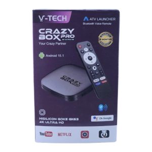 Android TV Box 4K Ultra HD Smart Streaming Device with WiFi, HDMI, Voice Control, and Apps