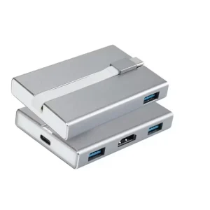 3-in-1 Multiport USB C Hub - Foldable Design with HDMI, 3x USB 3.0, and Type-C Charging
