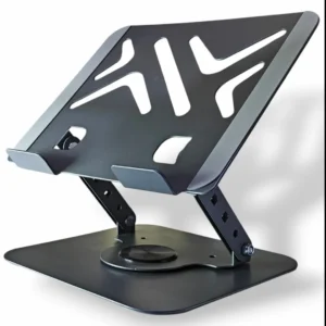 ergonomic laptop stand for desk folded and extended viewing angles