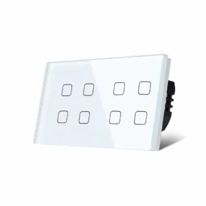 Tuya Wifi Smart Switch WiFi 8-Gang Touch Light Switch | Luxury Glass Panel | Smart Life App & Voice Control