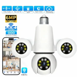 WiFi Camera V380 Pro with triple lens monitoring