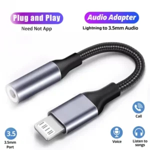 iPhone Handsfree Connector lightning to 3.5mm adapter jack view