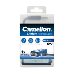 Rechargeable Battery Camelion 9V lithium 5000mWh retail packaging view