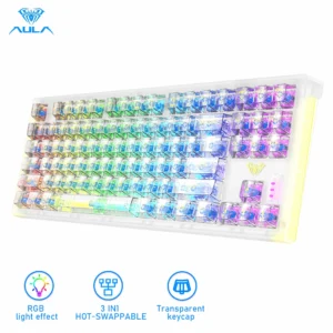 Transparent Mechanical Keyboard tri mode wireless hotswap view