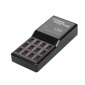 Black multiport usb charger heavy duty multi-device power station Title: Multiport-USB-Charger-Desktop-Station-Overview